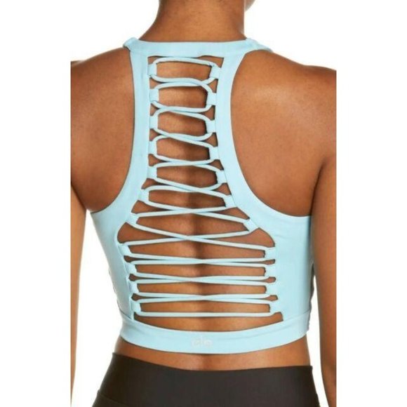 NWT alo yoga movement sports bra glass blue Medium - Picture 2 of 8